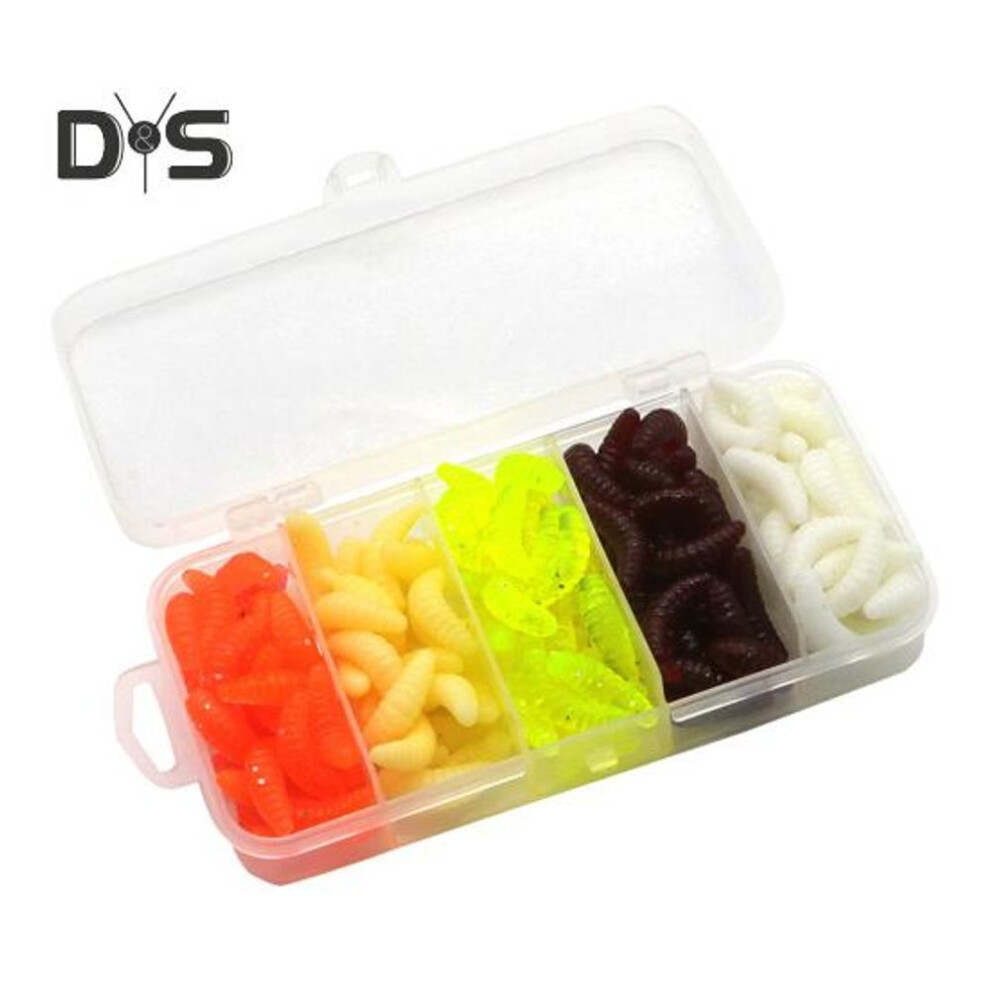 (as the picture, A) 151/161/201pcs/box Soft Worm Fishing Lure Realistic Bionic Artificial Colorful Mealworm Earthworm Corn Bait Freshwater Saltwater Fishing Accessories