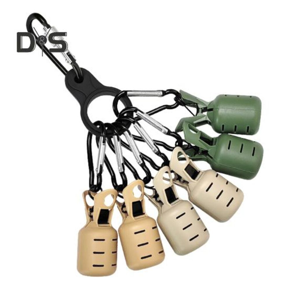 (as the picture, C) 1 Set Fishing Hook Cover With Carabiner Portable Shrimp Lure Squid Jig Hook Protector Case Bonnet Clip Fishing Accessories