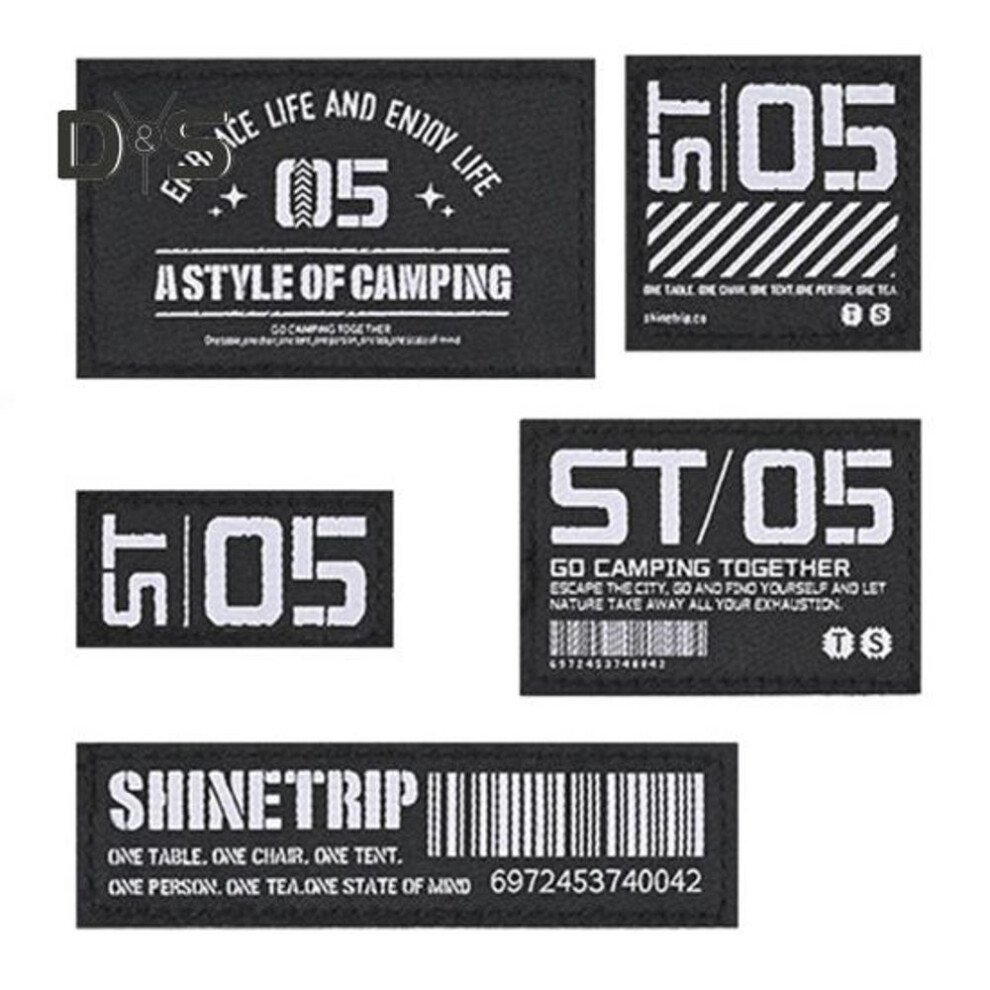 (black) Camping Fastener Tape Badge Lightweight Portable Heavy Duty Nylon Outdoor Backpack Vest Jacket Hat Decoration Letter Number Patch