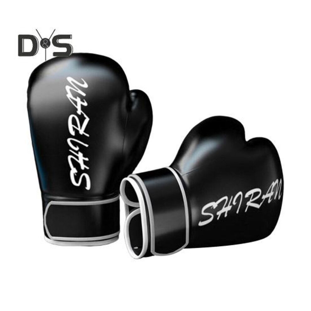(black, Adult) 1 Pair Boxing Gloves Faux Leather Professional Training Muay Thai Free Sparring Fighting Heavy Punching Bag Adults Kids Mitts Hands Protector