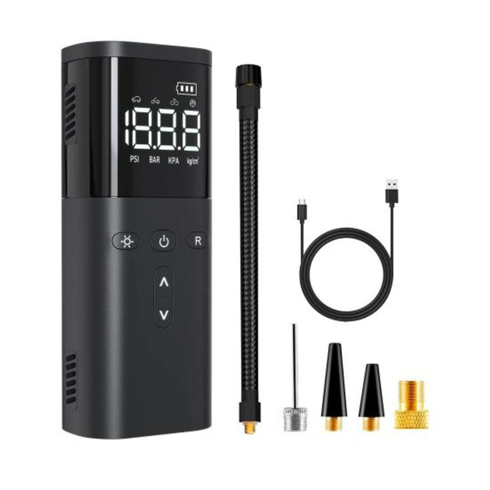 Wireless Tire Inflator Portable Air Compressor With Digital Display Compact Design Rechargeable Automatic Electric Air Pump