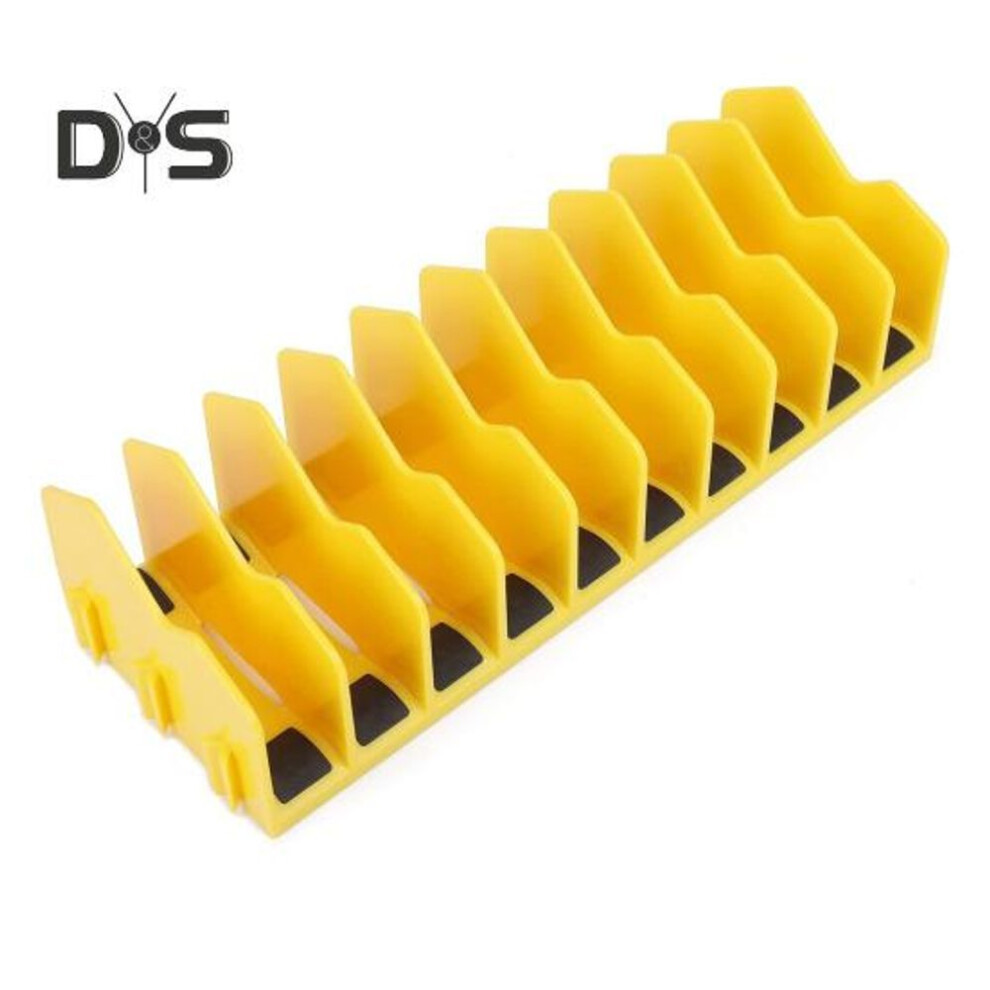 (yellow) Pliers Organizer Rack 10-slot Heavy Duty Detachable Non-slip Rubber Base Tool Drawer Toolbox Shelf Wrench Screwdriver Hammer Storage Rack