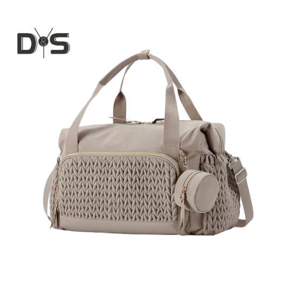 (khaki) Mother Bag With Dual Handle Strap Large Capacity Multi Compartments Diaper Bag With Changing Pad Waterproof Organized Storage Bag For Baby Essentials