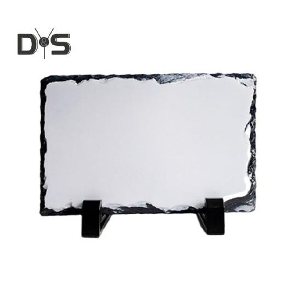 (as the picture, A) Sublimation Slate Heat Transfer Rock Stone Photo Frame With Display Stand Thermal Transfer Diy Sublimation Slate For Heat Press Machine