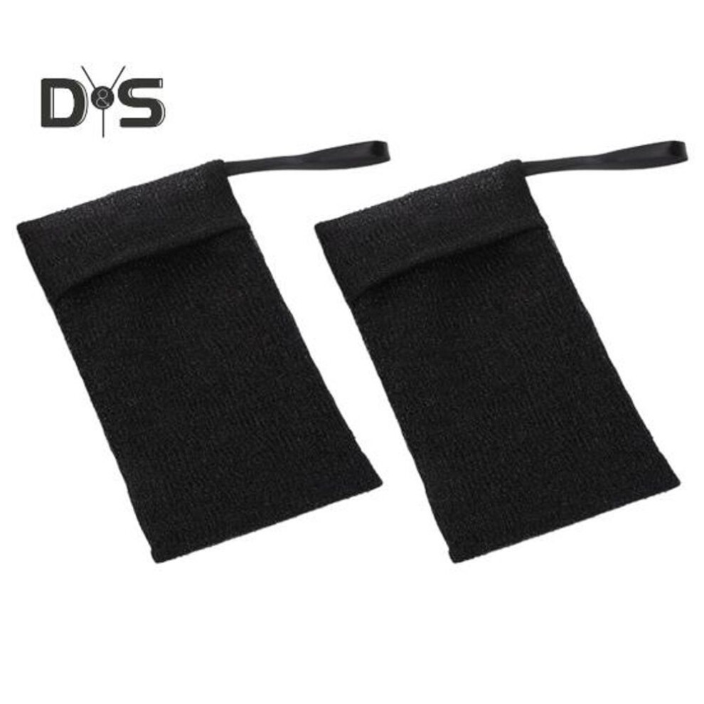 (black, 2pcs) 1/2pcs Exfoliating Soap Bags Deep Cleansing Body Scrubber Shower Sponge Pouch Adult Body Wash Foot Scrubber