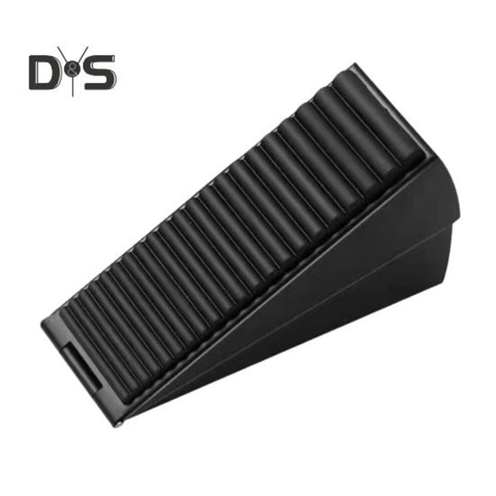(black) Metal Spring Door Stopper Wedge Wall Protector Heavy Duty Zinc Alloy Height Adjustable Anti-slip Windproof No Drilling Anti-collision Floor Doorstop