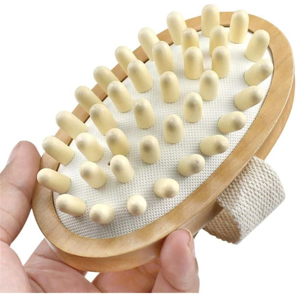 Natural Wooden Massage Body Brush For Cellulite And Improve Lymphatic Blood Circulation Dry Brush Remove Dead Skin Shower Bathe Bath Brush