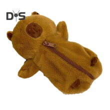 Capybara Shape Pencil Case Large Capacity Zipper Closure Plush Pencil Pouch Kids Friends Classmates Multi-Functional Bag
