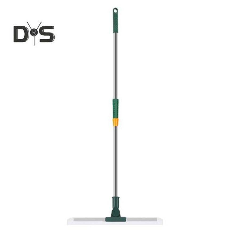 (as the picture, L) Silicone Floor Scraper Stainless Steel Retractable Handle Bathroom Wiper Broom Tile Floor Cleaning Tools