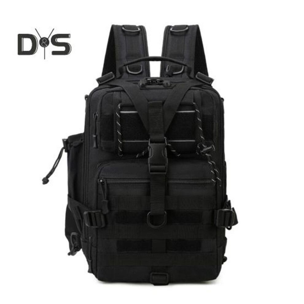 (black) Fishing Backpack Large Capacity Waterproof Oxford Cloth Multi-pockets Outdoor Travel Camping Hiking Hunting Fishing Gear Accessories Storage Bag