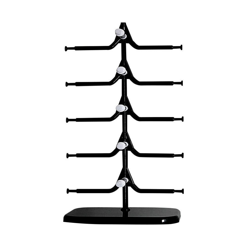 (Black&white For 5pair Glasses) Showcase Sunglass Holder Rack Eyeglasses Organizer Shelf Glasses Frame Tray Wood Display Stand