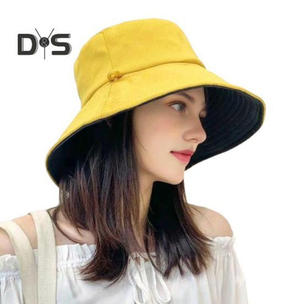 (yellow) Sun Bucket Hats For Men Women Wide Brim Summer Uv Protection Hat For Outdoor Fishing Hiking Camping Beach