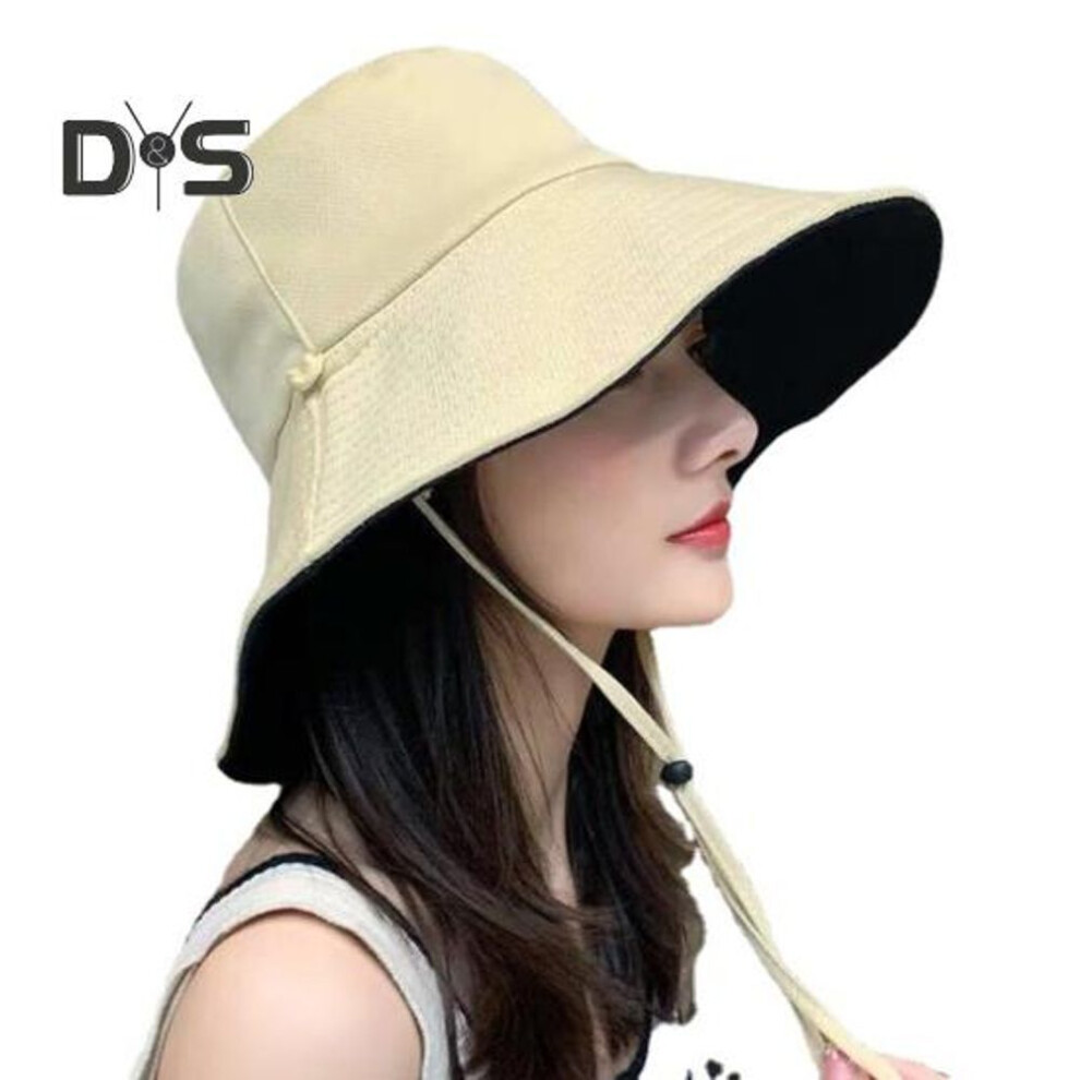 (beige) Sun Bucket Hats for Men Women Wide Brim Summer UV Protection Hat for Outdoor Fishing Hiking Camping Beach