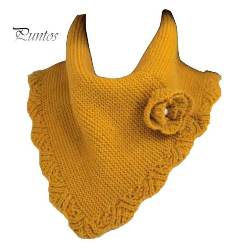 (yellow, 60 cm) Fake Collar Flower Decoration Solid Color Knitted Scarf Soft Cozy Warm Dress False Collar Winter Accessory