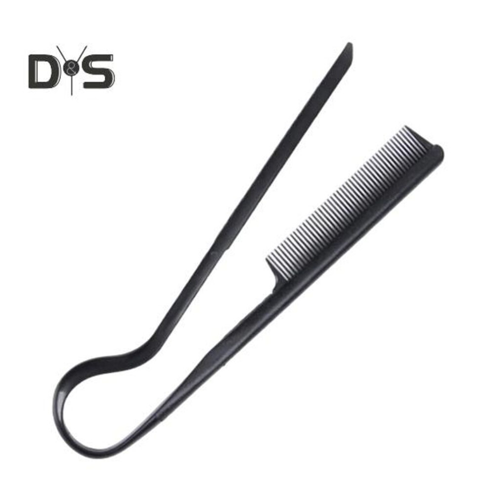 (black) V-shaped Hair Straightening Comb Folding Home Salon Women Hair Straightener Detangle Comb Brush Portable Hair Hairdressing Styling Tools