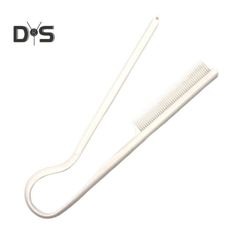 (white) V-shaped Hair Straightening Comb Folding Home Salon Women Hair Straightener Detangle Comb Brush Portable Hair Hairdressing Styling Tools
