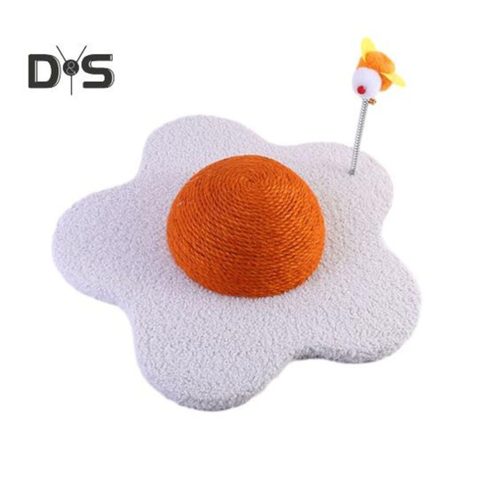 Cat Scratch Pad Sisal Rope Cat Scratcher with Spring Plush Bee Interactive Flower Shape Floor Cat Scratching Board for Furniture Protector