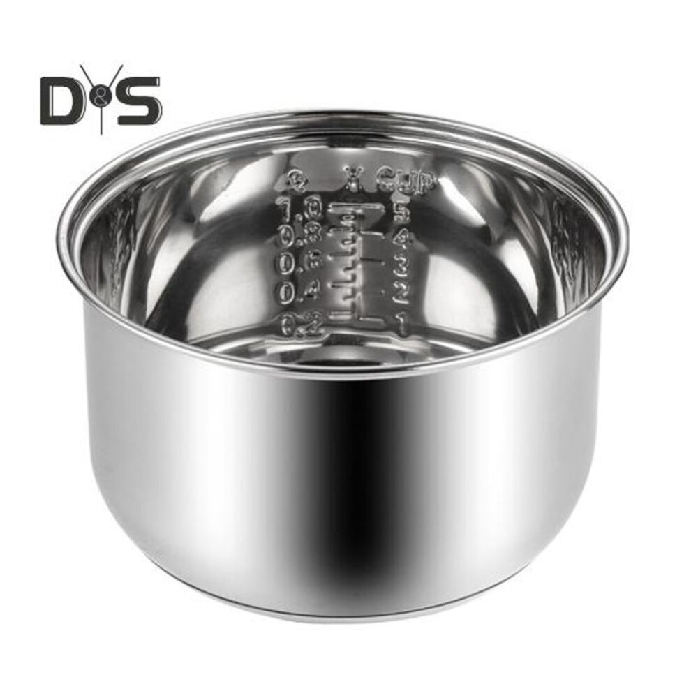 (as the picture, 3L) Rice Cooker Inner Pot Replacement Stainless Steel High Volume Cooker Liner Cooker Inner Pot for Steaming Stewing Slow Simmering