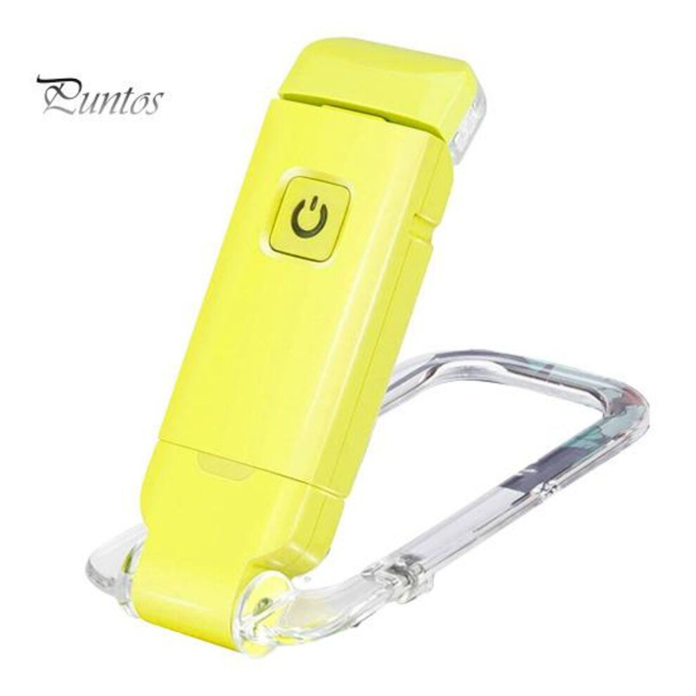 (yellow) Led Reading Light Usb Rechargeable Book Light Brightness Adjustable Flicker Free Rotatable Design Portable Mini Book Light