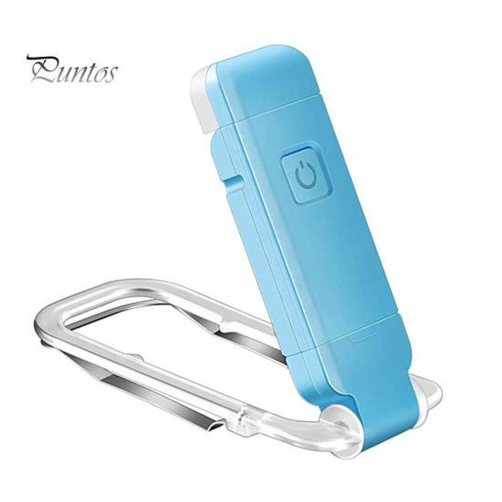 (blue) LED Reading Light USB Rechargeable Book Light Brightness Adjustable Flicker Free Rotatable Design Portable Mini Book Light