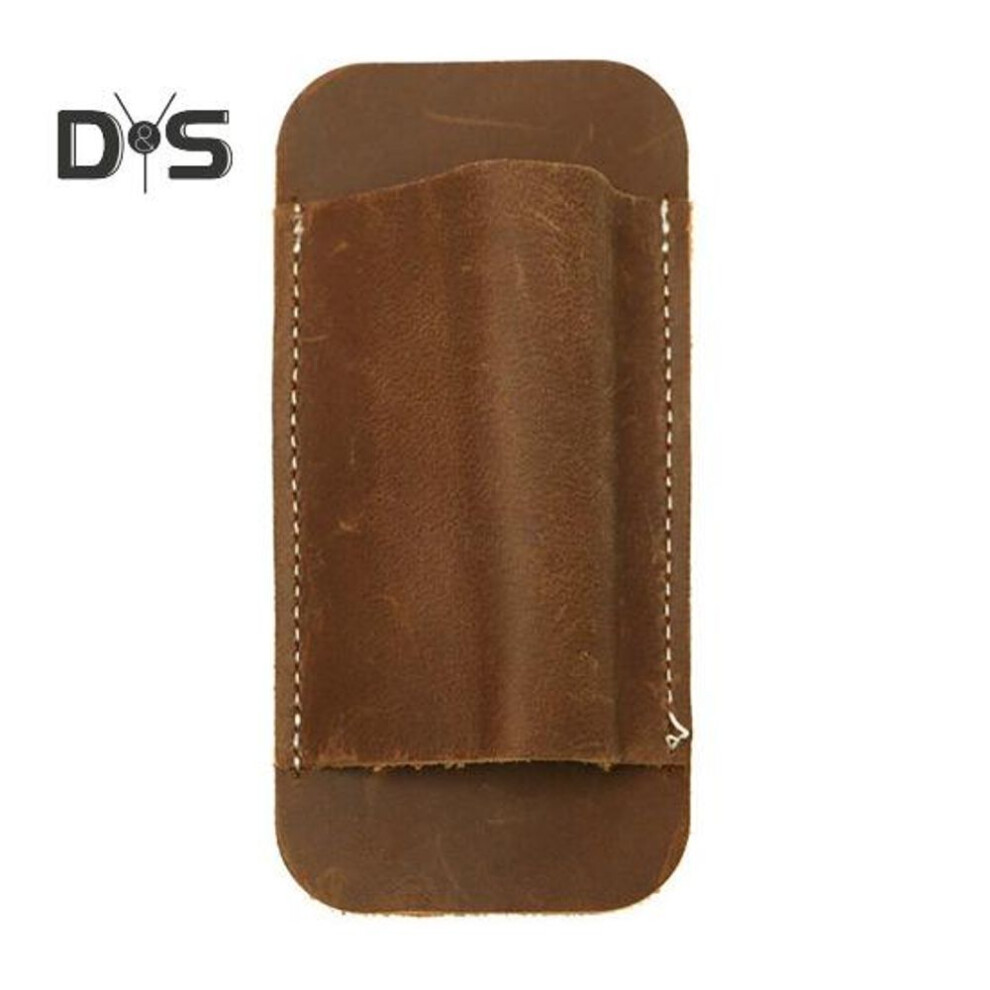 (brown) Leather Knife Sheath Men EDC Organizer Retro Belt Carrying Knife Holder Pocket Folding Knife Holster Horizontal Scabbard for Adventurers Belt