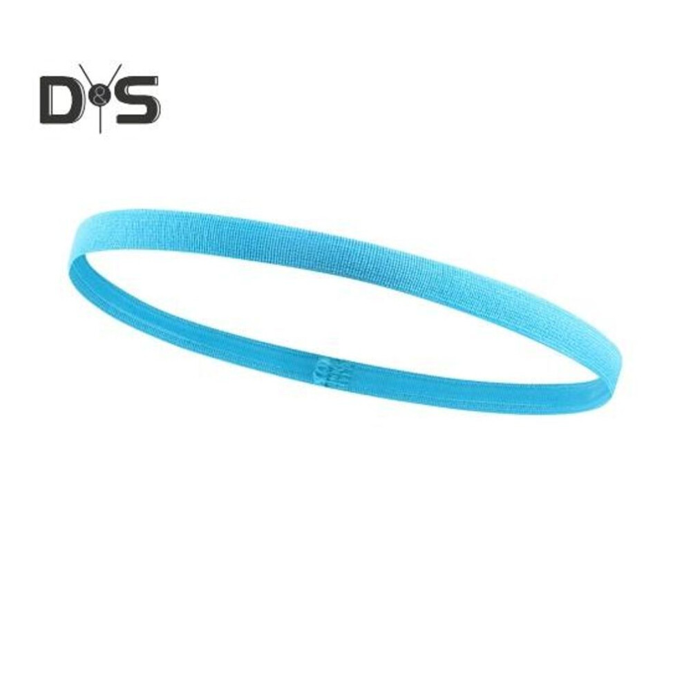 (blue) Thin Workout Headband Elastic Sports Headband for Women Men Non-slip Absorbent Fabric Head Band for Soccer Tennis Basketball