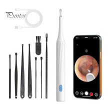 (white) Ear Wax Removal Tool Camera Ear Cleaner with Smart App Connection & 6 LED Lights 1080P HD-compatible Ear Wax Removal Kit Safe Ear Cleaning Tool