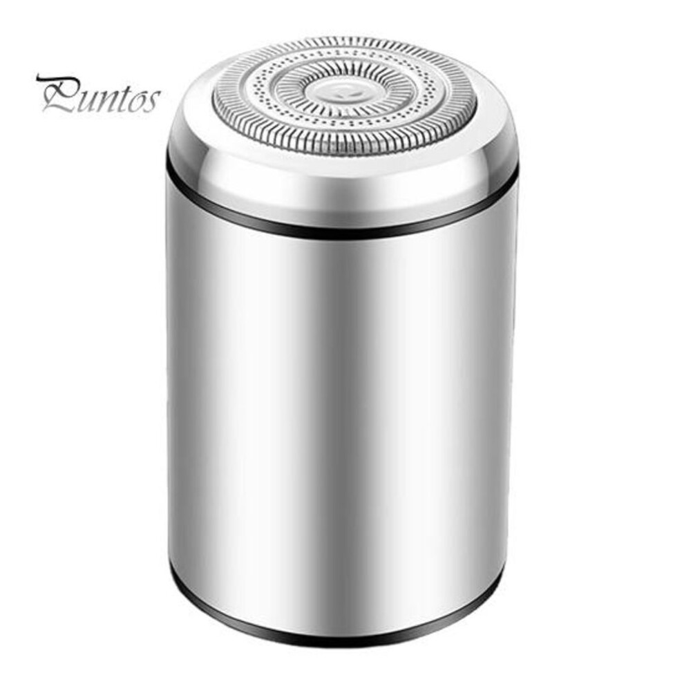 (silver) Mini Electric Shaver USB Rechargeable Waterproof Wet Dry Portable Travel Stainless Steel Razor Men Beard Trimmer Hair Remover Tool