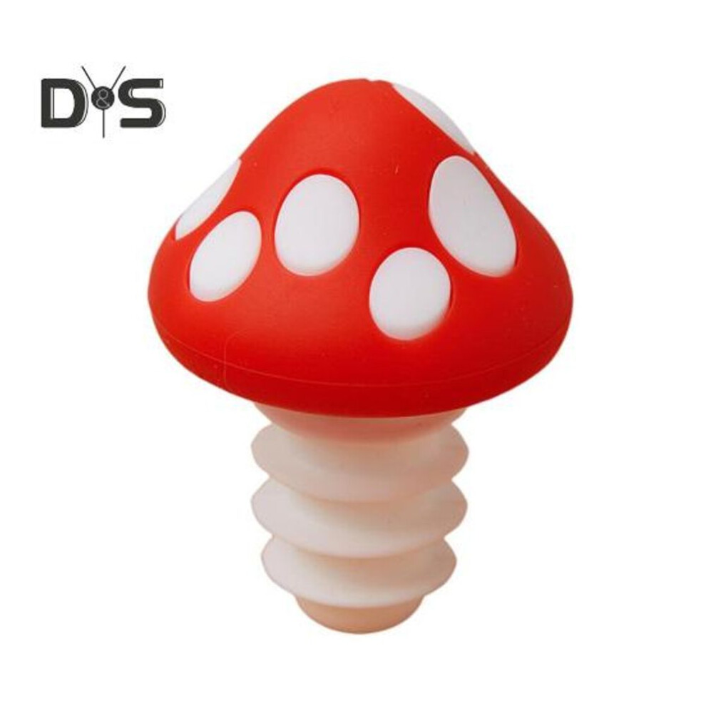(red) Silicone Wine Bottle Stoppers Mushroom-shaped Bottle Wine Cork Freshness Preserver Leak-proof Kitchen Gadget
