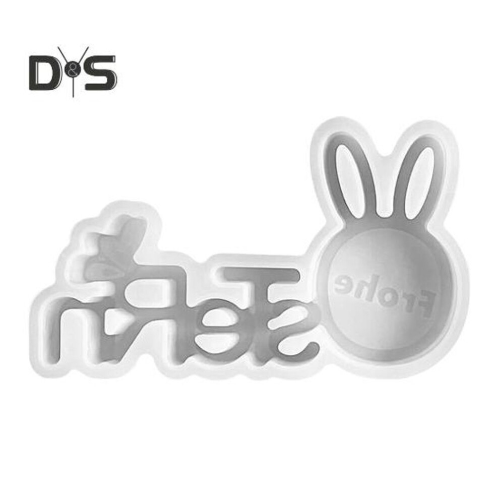 Easter Letter Table Sign Mold DIY Crafts Bunny Ear Letter Ornament Making Mould Handmade Easter Decoration Epoxy Resin Casting Silicone Mold
