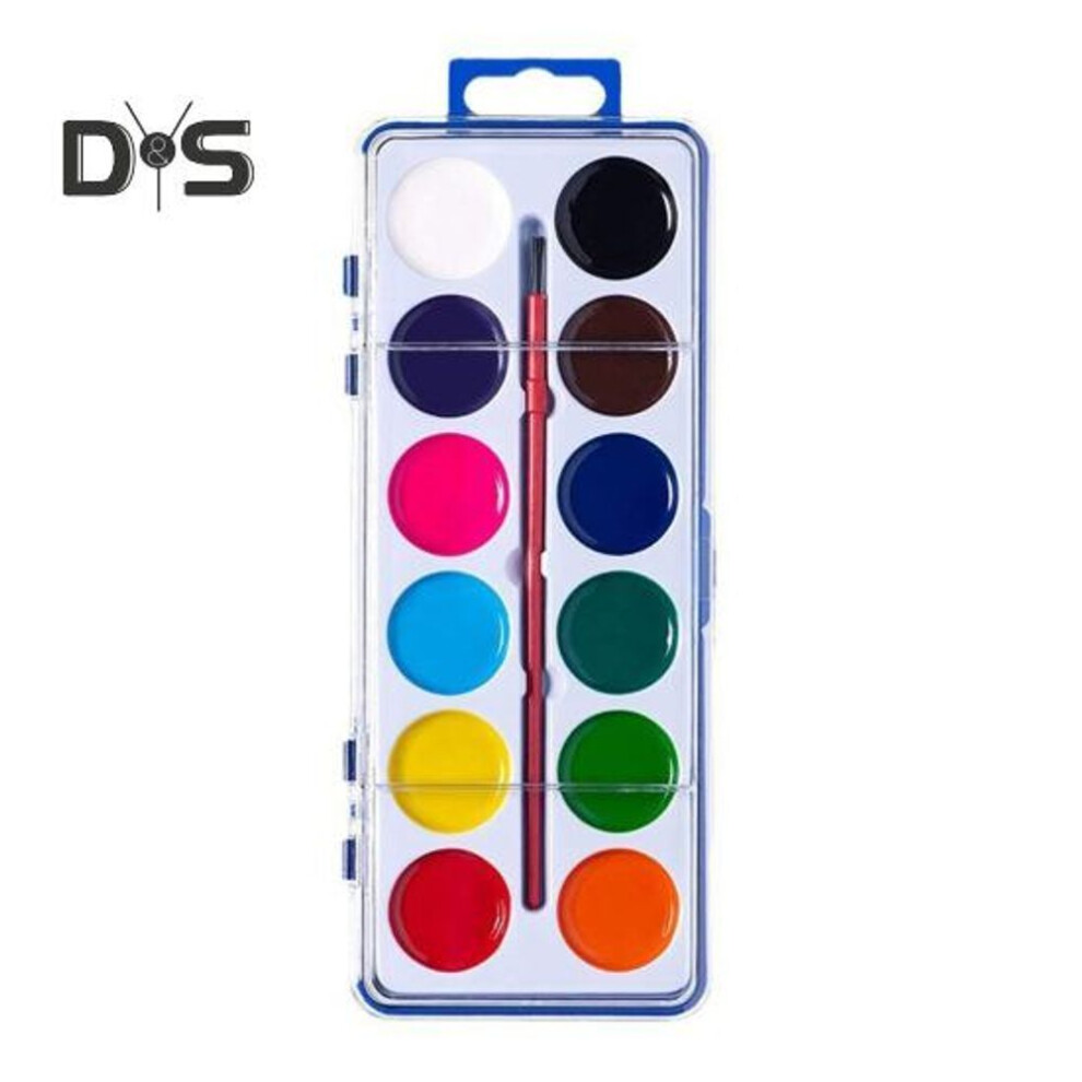 (as the picture, B) Boxed Watercolor Paint Set Washable Watercolor Paints With Paintbrush Portable Watercolor Palette Kids Art Supplies For Birthday Gift Classroom Travel