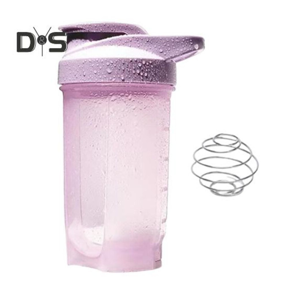 (purple) Protein Shaker Cup With Blender Ball 500ml Wide Mouth Shaker For Easy Mixing Portable Whey Protein Shaker Bottle For Sports Travel Camping