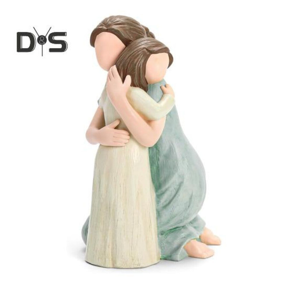 Mother Daughter Figurine Resin Mother Daughter Hugging Statue Birthday Mother's Day Gift for Bedroom Living Room Decor