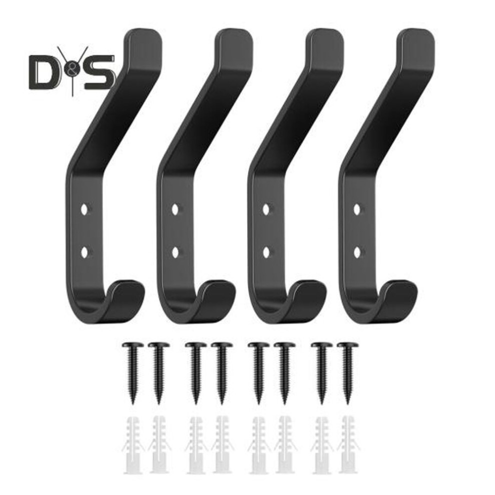 (as the picture, 4pcs) Wall Hook Hat Hanger Strong Load-bearing Rust-Resistant Simple Installation Arc Shaped Design Versatile Use Coat Hook