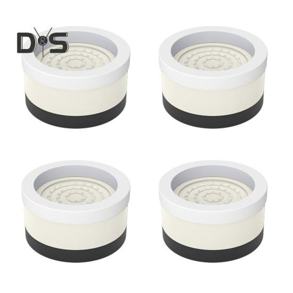 (white) 4pcs Round Furniture Riser Heavy Duty Bed Riser Stackable Anti-slip Table Desk Couch Chair Sofa Cabinet Leg Lift Riser Heightening Foot Pad