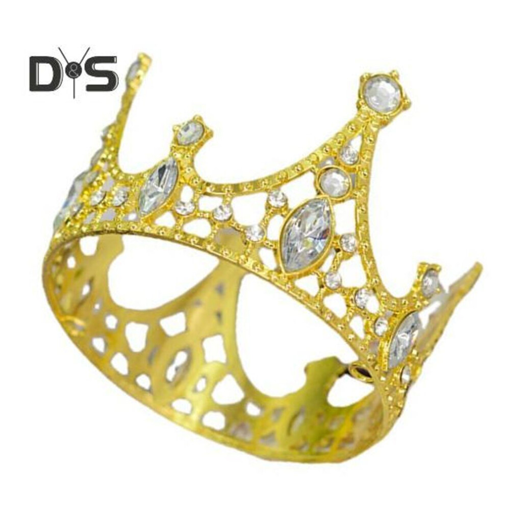 (golden) Crown Cake Topper Faux Crystal Tiara Sparkling Cake Decoration Wedding Cake Decor For Birthday Baby Shower