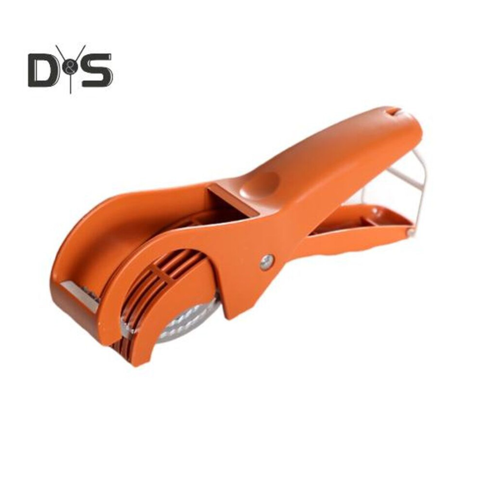 (brown) Vegetable Cutter Slicer Stainless Steel Blade Multi-Functional Potato Cutter Salad Dicer Grater Ergonomic Handle Non-Slip Kitchen Tool for Home