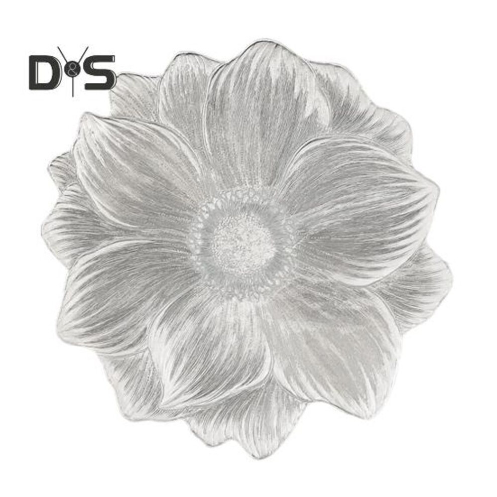 (silver, 1pc) Pvc Placemats For Dining Pressed Vinyl Metallic Flower Table Mats 15 Inch Round Tablemats Vinyl Place Mats For Kitchen Table Holiday Wedding