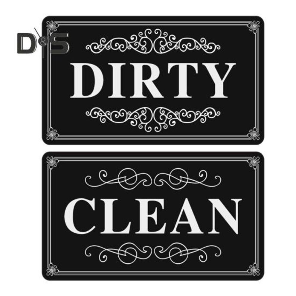 (as the picture, B) 2pcs Dirty Clean Dishwasher Magnet Dish Washing Machine Dirty Clean Magnetic Indicator Acrylic Sign Kitchen Fridge Decoration