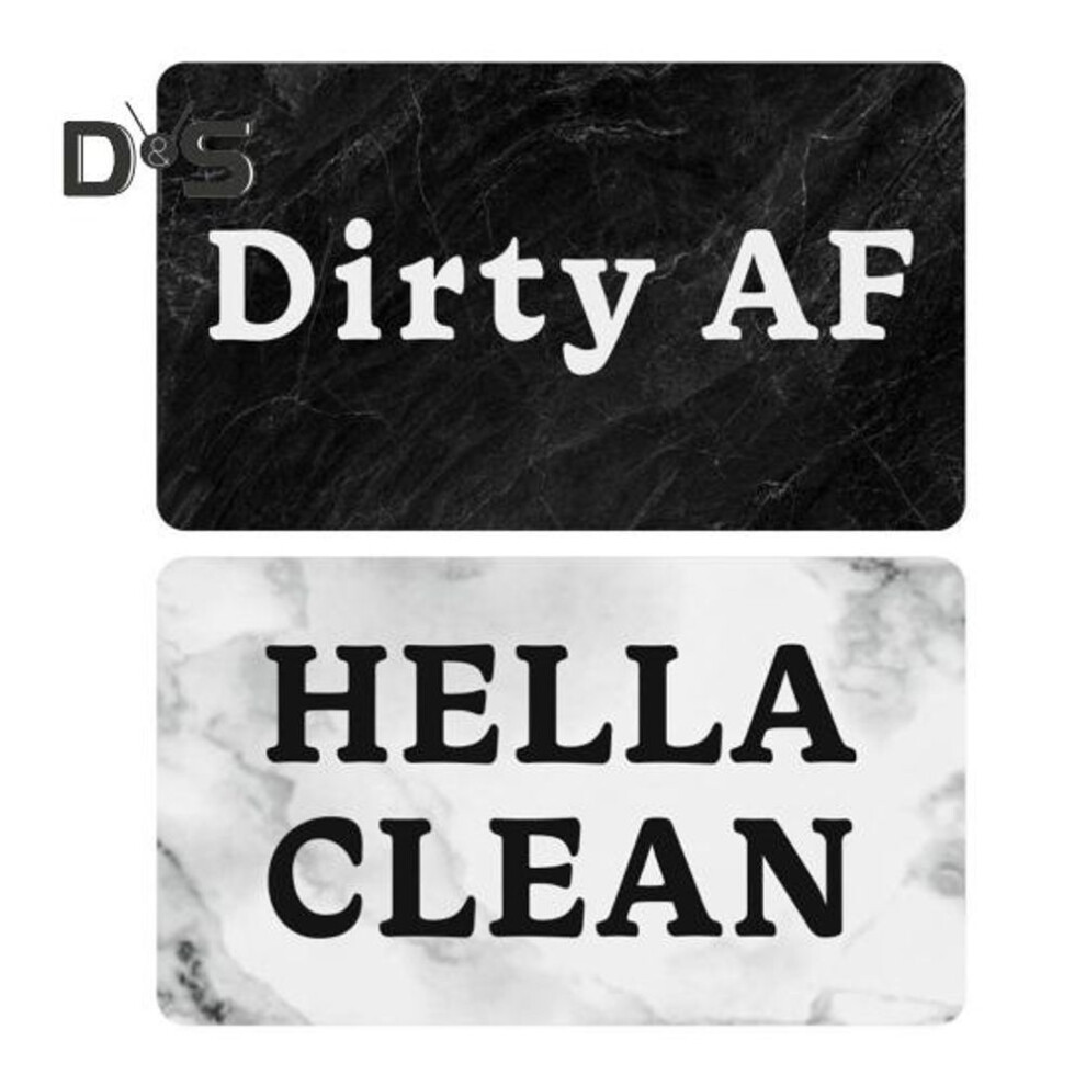 (as the picture, C) 2pcs Dirty Clean Dishwasher Magnet Dish Washing Machine Dirty Clean Magnetic Indicator Acrylic Sign Kitchen Fridge Decoration