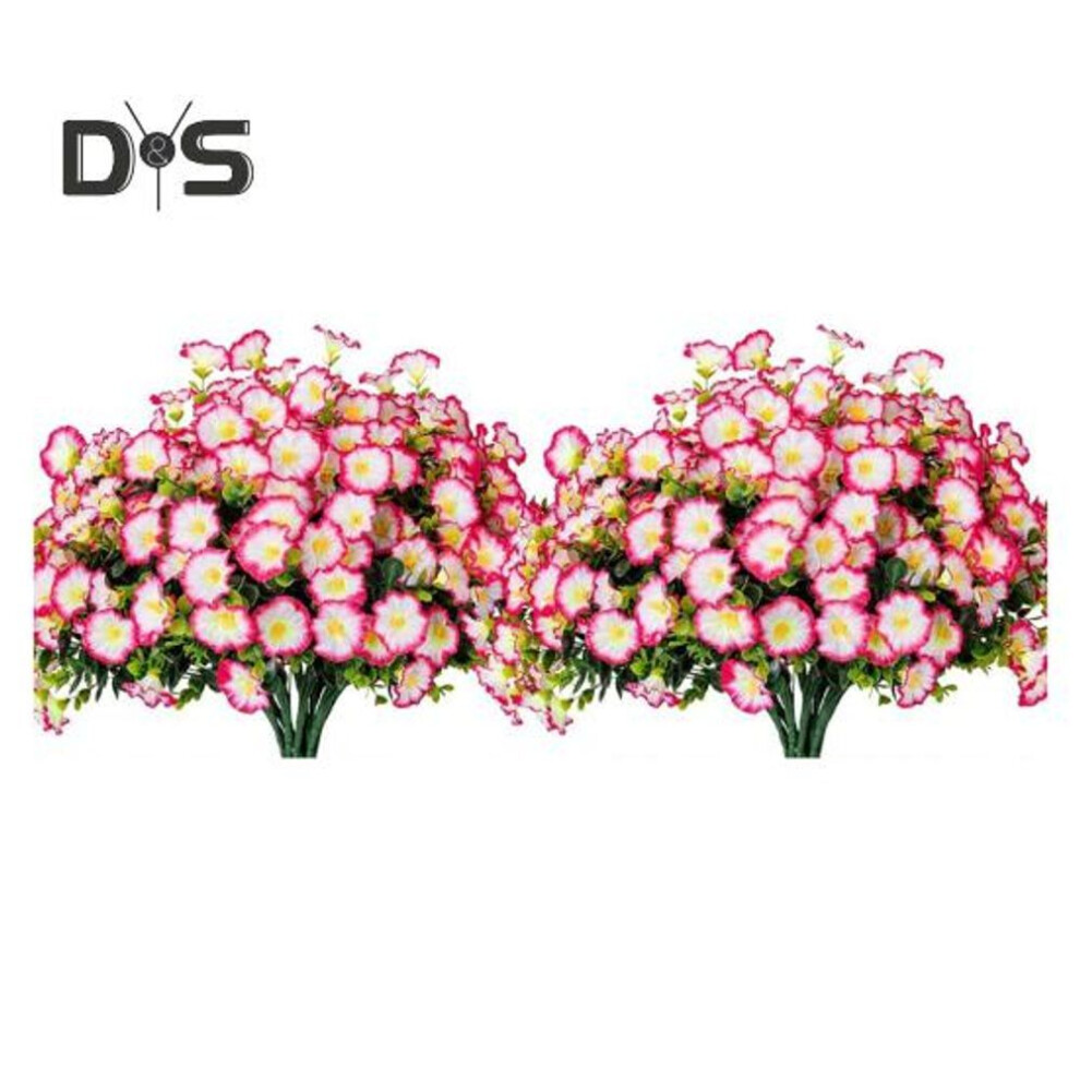 (pink) 12pcs Artificial Morning Glory Flower Uv Resistant Realistic Fake Flower Wedding Party Indoor Outdoor Garden Faux Flower Decoration
