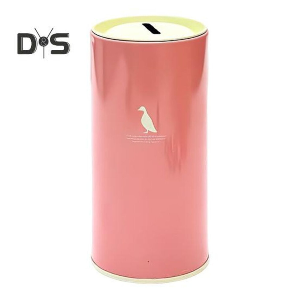 (as the picture, Duck) Metal Piggy Bank Large Capacity Animal Pattern Design Kids Cylindrical Saving Bank Financial Management Tool