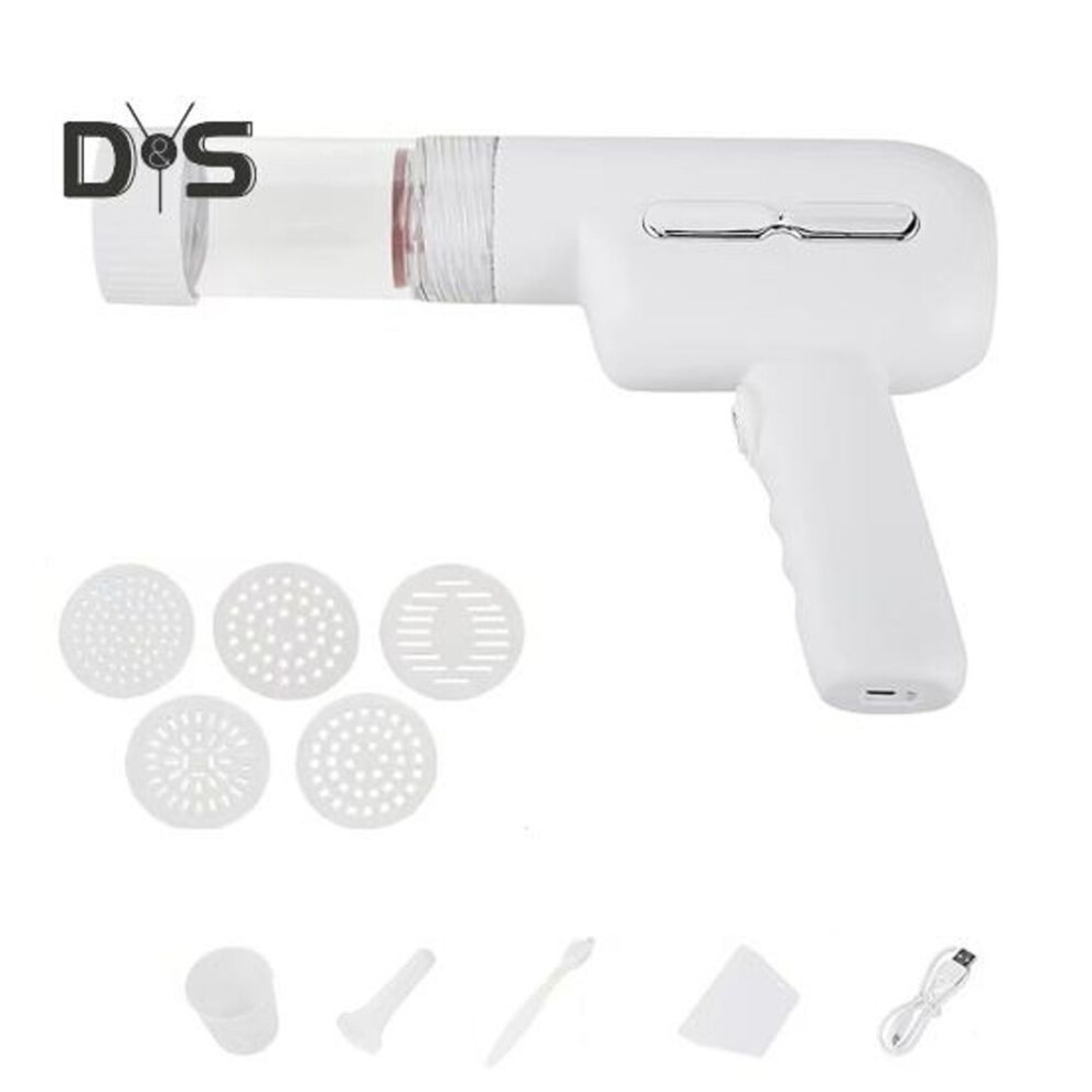 (white) Handheld Electric Pasta Maker Cordless Noodles Maker For Spaghetti Ramen Homemade Sausage Filler Dough Pressing And Cutting Machine With 5 Shaping