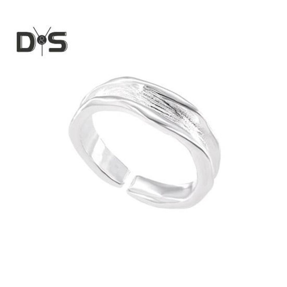 (as the picture, B) Lady Opening Ring Adjustable Size Silver Color Polished Alloy Textured Daily Finger Ring Women Jewelry For Club Party Festival