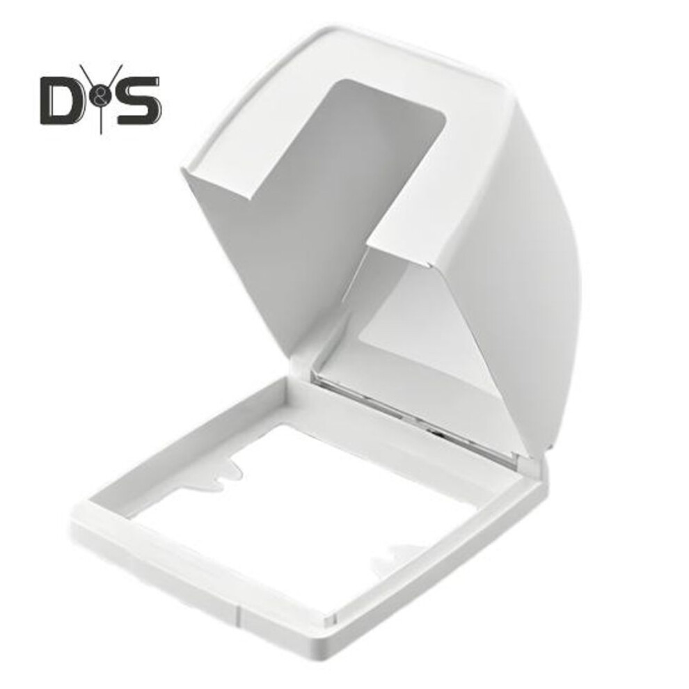 (white) Self-adhesive Wall Socket Waterproof Box Transparent Design Simple Installation Bathroom Wall Switch Protection Cover