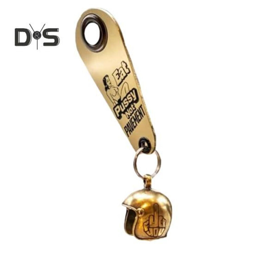(as the picture, 1 Set) Motorcycle Gremlin Bell Metal Skull Guardian Bell Biker Luck Bell Gremlin Bell Hook for Motorcycle Keychain Bicycle
