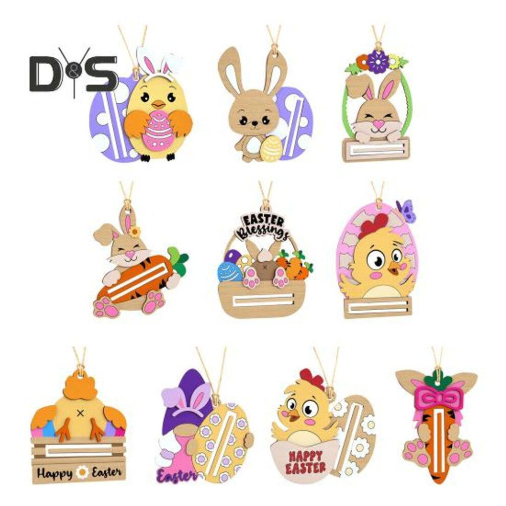 (as the picture, K) Easter Cash Holder Wooden Rabbit Money Holder Hanging Cash Gift Holder Card for Holiday Gifts Money Tree Table Decorations