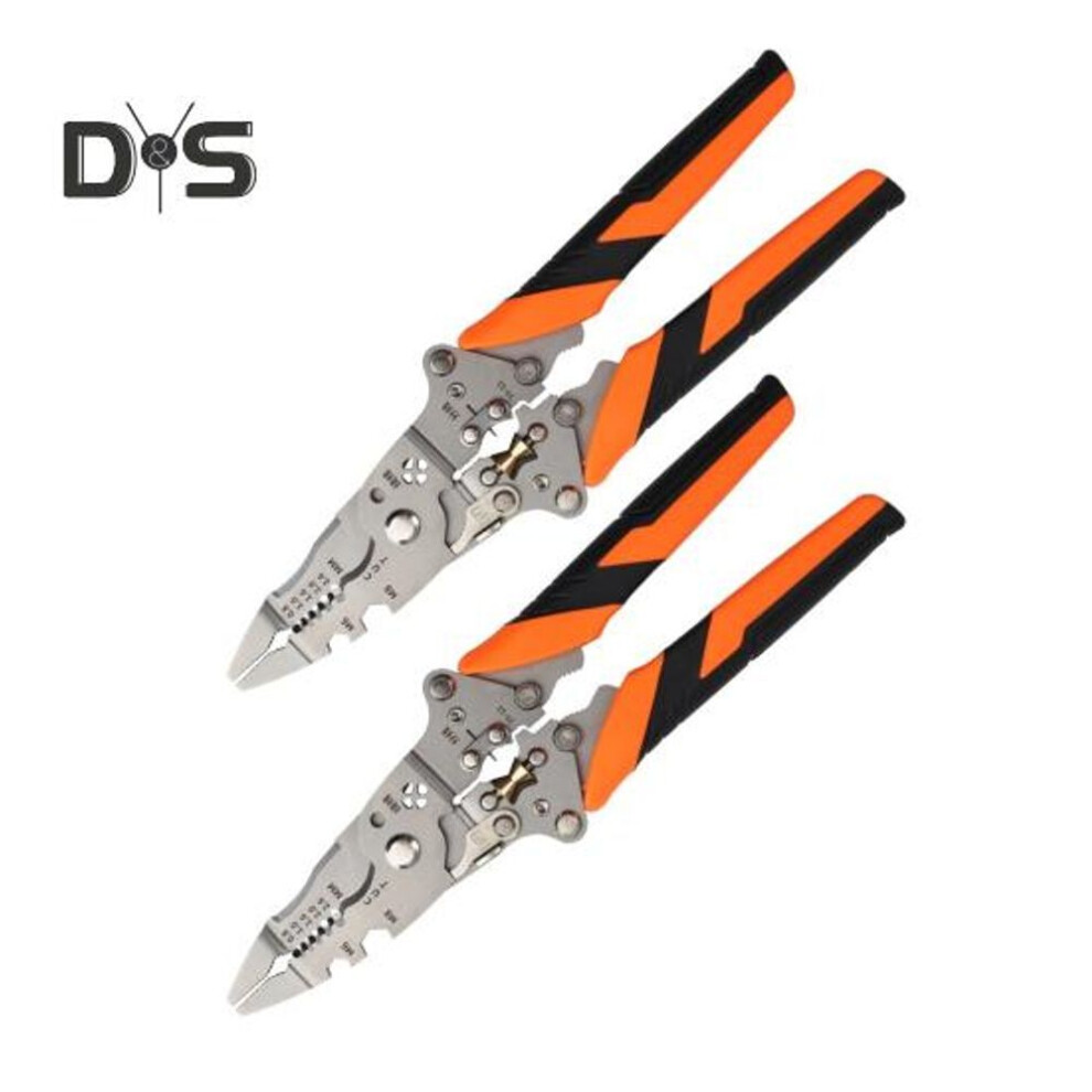 (as the picture, 2pcs) 1/2Pcs 14-in-1 Multifunctional Wire Stripper with Ergonomic Handle Foldable Design High Precise Wire Stripping Tool Cable Cutter