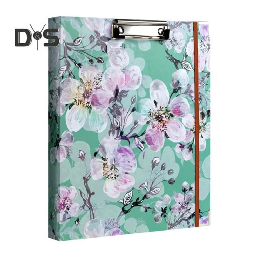 (green) 3 Ring Binder Full Color Print Cardboard 100 Clear Plastic Sleeves Bohemian Floral Marble Art Planner Binder