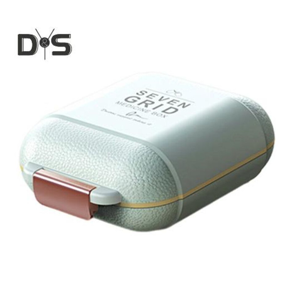 (green, S) Pill Dispenser Storage Box Large Capacity Multiple Compartments Small Medicine Divider Portable Sealed Box